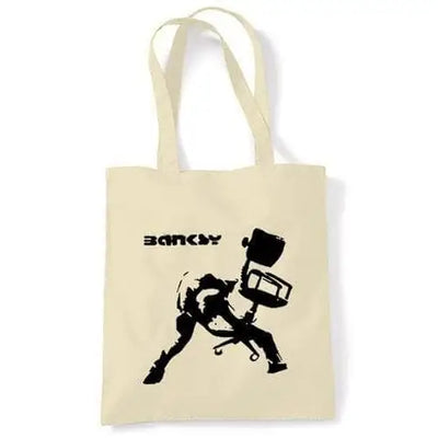 Banksy Office Chair Shoulder Bag Cream