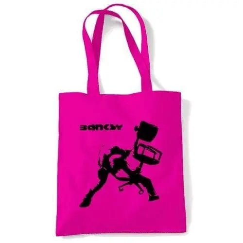 Banksy Office Chair Shoulder Bag Dark Pink