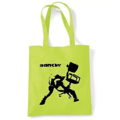 Banksy Office Chair Shoulder Bag Lime Green