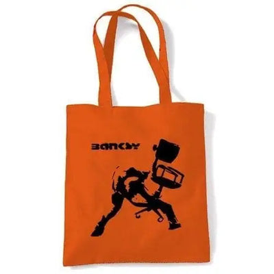 Banksy Office Chair Shoulder Bag Orange