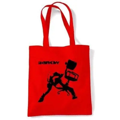 Banksy Office Chair Shoulder Bag Red