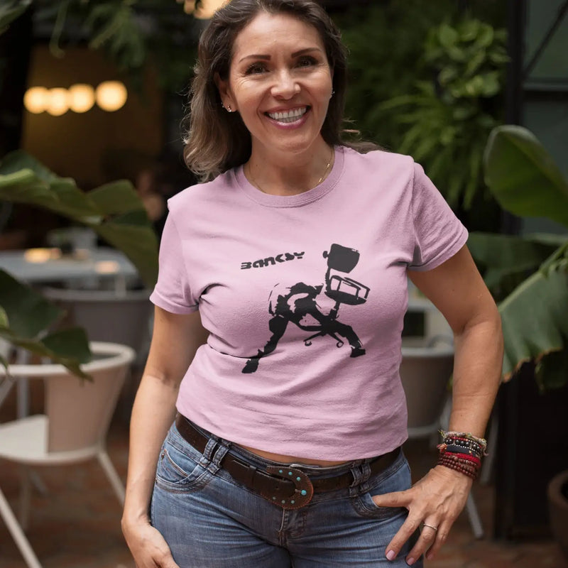 Banksy Office Chair Womens T-Shirt