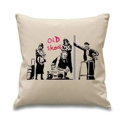 Banksy Old Skool Sofa Cushion Cream