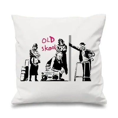 Banksy Old Skool Sofa Cushion White