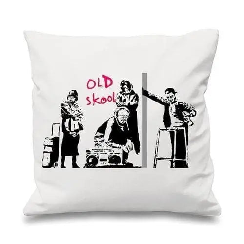 Banksy Old Skool Sofa Cushion White