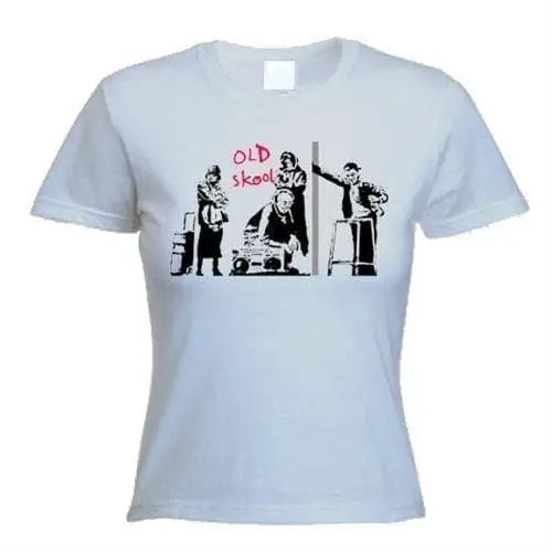 Banksy Old Skool Womens T-Shirt L / Light Grey