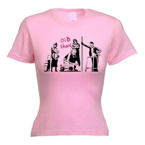 Banksy Old Skool Womens T-Shirt L / Light Pink