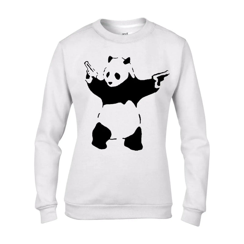 Banksy Panda with Pistols Graffiti Women&