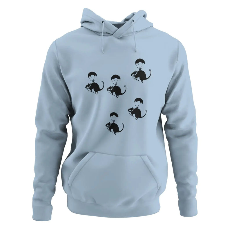 Banksy Parachute Rat Hoodie - XL / Light Blue - Hoodie