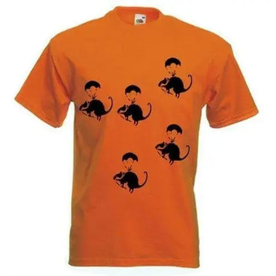Banksy Parachute Rat Mens T-Shirt XL / Orange