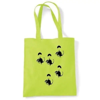 Banksy Parachute Rat Shoulder Bag Lime Green