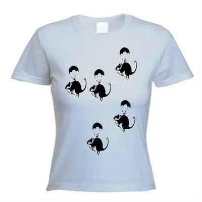 Banksy Parachute Rat Women's T-Shirt XL / Light Grey