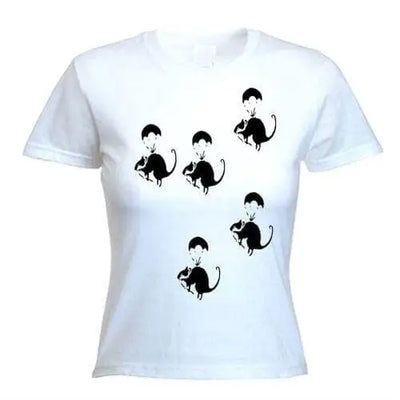 Banksy Parachute Rat Women's T-Shirt XL / White