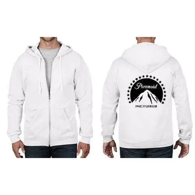 Banksy Paranoid Pictures Full Zip Hoodie 3XL / White