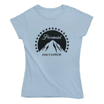 Banksy Paranoid Pictures Womens T-Shirt L / Light Blue