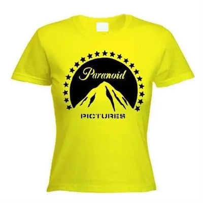 Banksy Paranoid Pictures Womens T-Shirt L / Yellow