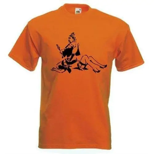 Banksy Porn Queen Mens T-Shirt L / Orange