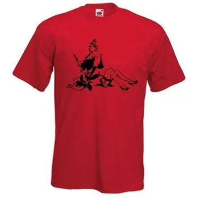 Banksy Porn Queen Mens T-Shirt L / Red