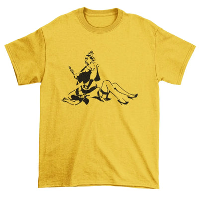 Banksy Porn Queen Mens T-Shirt L / Yellow
