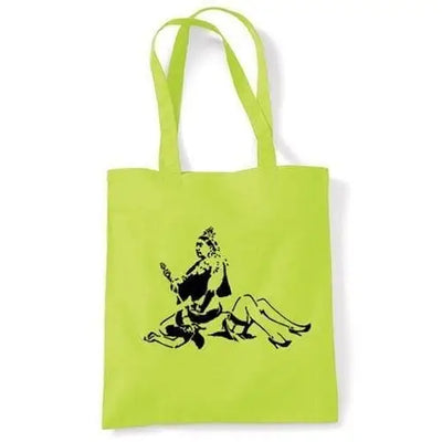 Banksy Porn Queen Shoulder Bag Lime Green