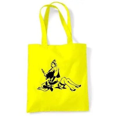 Banksy Porn Queen Shoulder Bag Yellow