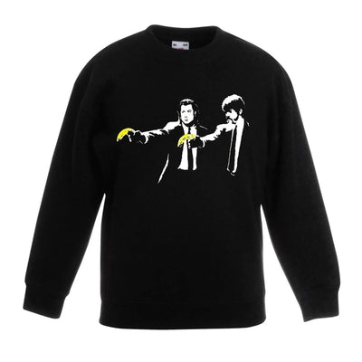 Banksy Pulp Fiction Graffiti Children's Toddler Kids Sweatshirt Jumper 9-11 / Black