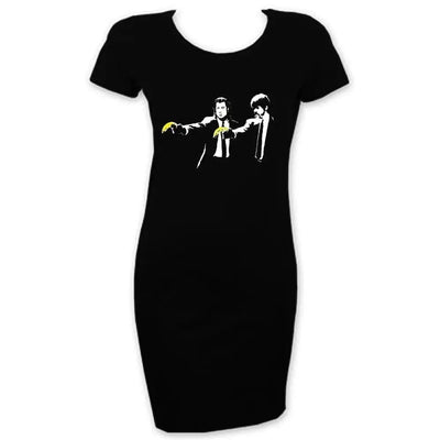 Banksy Pulp Fiction Short Sleeve T Shirt Dress