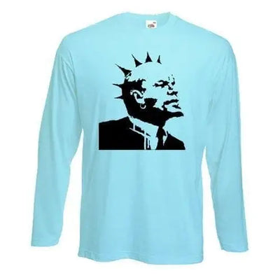 Banksy Punk Lenin Long Sleeve T-Shirt XXL / Light Blue