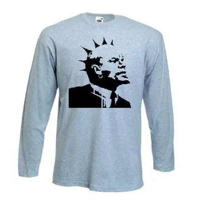 Banksy Punk Lenin Long Sleeve T-Shirt XXL / Light Grey