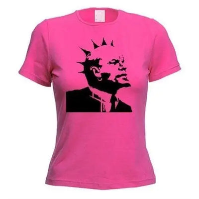 Banksy Punk Lenin Womens T-Shirt M / Dark Pink