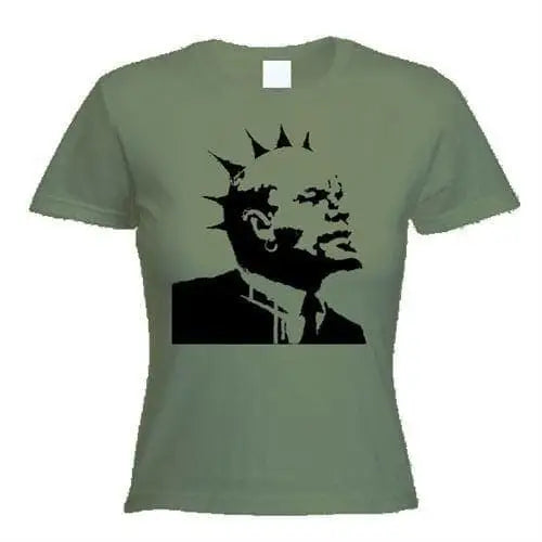 Banksy Punk Lenin Womens T-Shirt M / Khaki