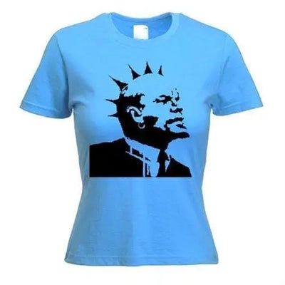 Banksy Punk Lenin Womens T-Shirt M / Light Blue