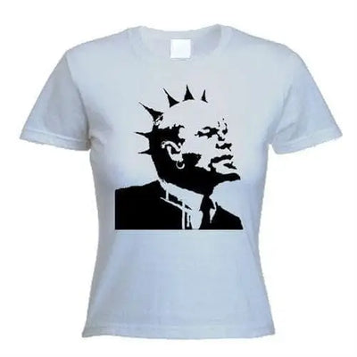 Banksy Punk Lenin Womens T-Shirt M / Light Grey
