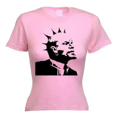 Banksy Punk Lenin Womens T-Shirt M / Light Pink