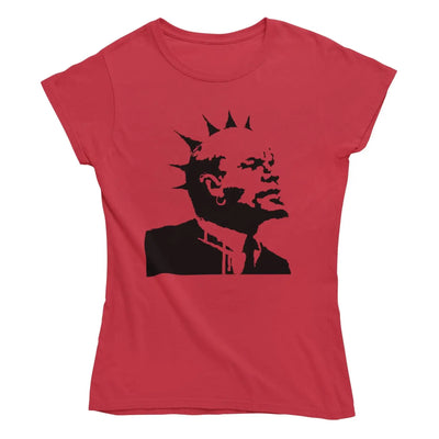 Banksy Punk Lenin Womens T-Shirt M / Red