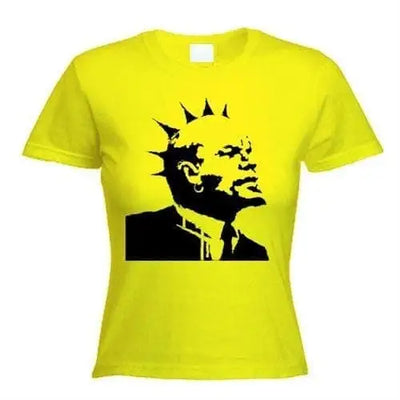 Banksy Punk Lenin Womens T-Shirt M / Yellow