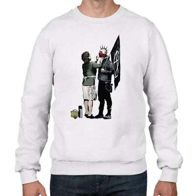 Banksy Punk Mum Graffiti Men's Sweatshirt Jumper XL / White