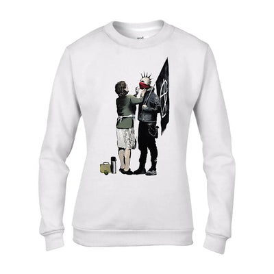 Banksy Punk Mum Graffiti Women's Sweatshirt Jumper L / White