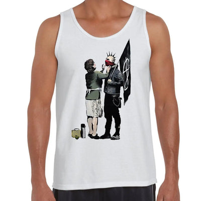 Banksy Punk Mum Men's Tank Vest Top S / White