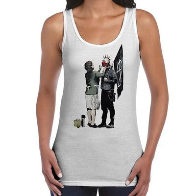 Banksy Punk Mum Women's Tank Vest Top XXL / White