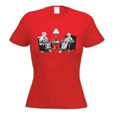 Banksy 'Punks Not Dead' Grannies Womens T-Shirt L / Red