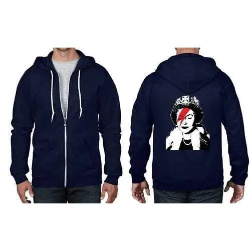 Banksy Queen Bitch Full Zip Hoodie S / Navy Blue