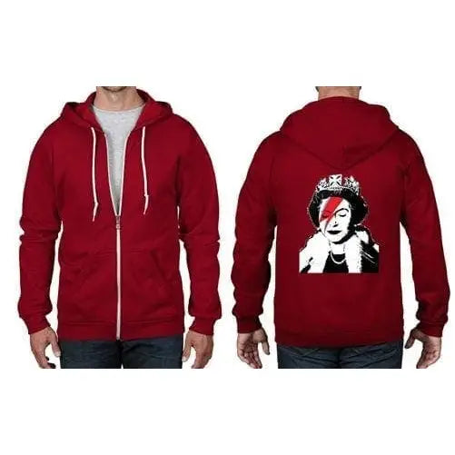 Banksy Queen Bitch Full Zip Hoodie S / Red