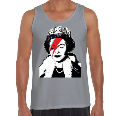 Banksy Queen Bitch Lizzie Stardust Men's Tank Vest Top M / Light Grey