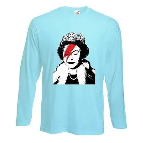 Banksy Queen Bitch Long Sleeve T-Shirt S / Light Blue
