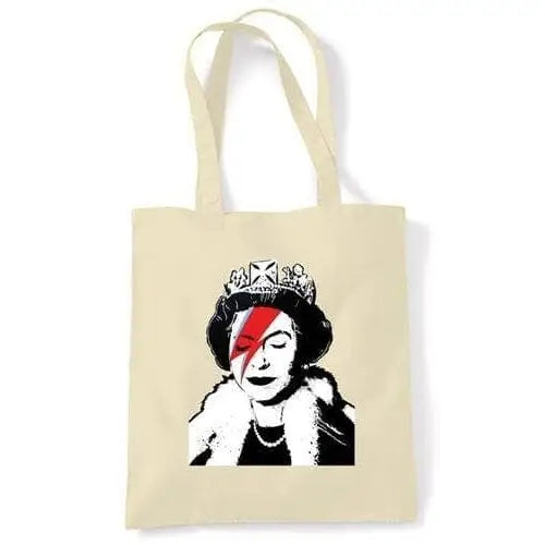 Banksy Queen Bitch Shoulder Bag Cream
