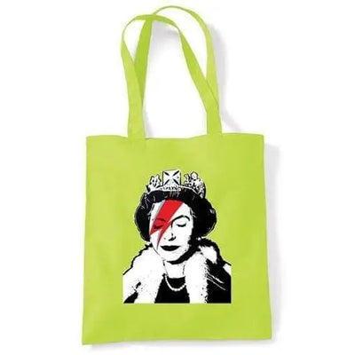 Banksy Queen Bitch Shoulder Bag Lime Green