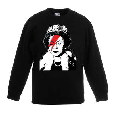Banksy Queen Bitch Ziggy Stardust Children's Toddler Kids Sweatshirt Jumper 5-6 / Black