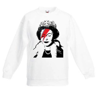 Banksy Queen Bitch Ziggy Stardust Children's Toddler Kids Sweatshirt Jumper 5-6 / White
