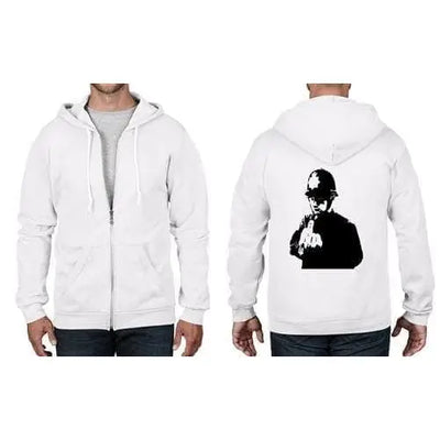 Banksy Rude Copper Full Zip Hoodie 3XL / White